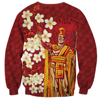 Hawaii King Kamehameha Sweatshirt Plumeria Lauhala Pattern LT01 - Polynesian Pride