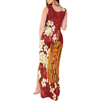Hawaii King Kamehameha Tank Maxi Dress Plumeria Lauhala Pattern LT01 - Polynesian Pride