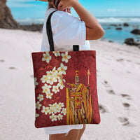 Hawaii King Kamehameha Tote Bag Plumeria Lauhala Pattern LT01 - Polynesian Pride