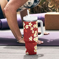 Hawaii King Kamehameha Tumbler With Handle Plumeria Lauhala Pattern LT01 - Polynesian Pride
