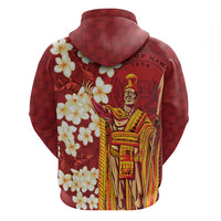 Hawaii King Kamehameha Zip Hoodie Plumeria Lauhala Pattern LT01 - Polynesian Pride
