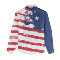Liberia Flag Women Casual Shirt Grunge Stylized