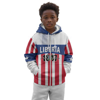 Personalized Liberia 1847 Kid Hoodie Happy Independence Day