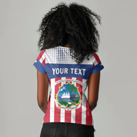 Personalized Liberia 1847 Women V-Neck T-Shirt Happy Independence Day