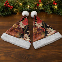 Hawaii Christmas Poinsettia Lei Christmas Santa Hat Tapa Pattern - Polynesian Pride