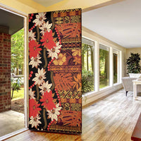 Hawaii Christmas Poinsettia Lei Door Cover Tapa Pattern LT01 - Polynesian Pride