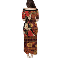 Hawaii Christmas Poinsettia Lei Puletasi Tapa Pattern - Polynesian Pride