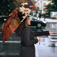 Hawaii Christmas Poinsettia Lei Umbrella Tapa Pattern - Polynesian Pride