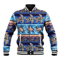 Hawaii Turtles Pattern Special Blue Baseball Jacket LT01 Unisex Blue - Polynesian Pride