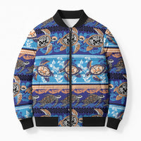 Hawaii Turtles Pattern Special Blue Bomber Puffer Jacket LT01 Unisex Blue - Polynesian Pride