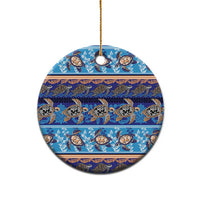 Hawaii Turtles Pattern Special Blue Ceramic Ornament LT01 - Polynesian Pride