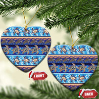 Hawaii Turtles Pattern Special Blue Ceramic Ornament LT01 Heart Blue - Polynesian Pride