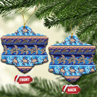 Hawaii Turtles Pattern Special Blue Ceramic Ornament LT01 Snow Flake Blue - Polynesian Pride