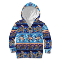 Hawaii Turtles Pattern Special Blue Kid Hoodie LT01 Zip Hoodie Blue - Polynesian Pride