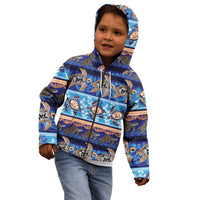Hawaii Turtles Pattern Special Blue Kid Hoodie LT01 - Polynesian Pride