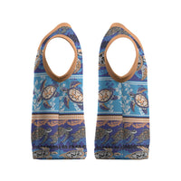 Hawaii Turtles Pattern Special Blue Christmas Knitted V-Neck Vest LT01 - Polynesian Pride