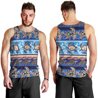 Hawaii Turtles Pattern Special Blue Men Tank Top LT01 - Polynesian Pride