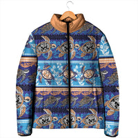 Hawaii Turtles Pattern Special Blue Padded Jacket LT01 - Polynesian Pride