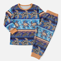 Hawaii Turtles Pattern Special Blue Christmas Pajama Set LT01 Men Blue - Polynesian Pride