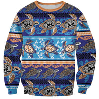 Hawaii Turtles Pattern Special Blue Sweatshirt LT01 Unisex Blue - Polynesian Pride