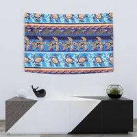 Hawaii Turtles Pattern Special Blue Tapestry - Polynesian Pride