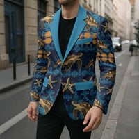 Hawaii Turtles Starfish Unique Pattern Blazer - Polynesian Pride