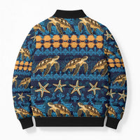 Hawaii Turtles Starfish Unique Pattern Bomber Puffer Jacket LT01 - Polynesian Pride