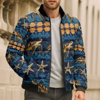 Hawaii Turtles Starfish Unique Pattern Bomber Puffer Jacket LT01 - Polynesian Pride