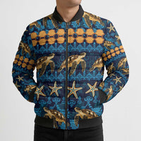 Hawaii Turtles Starfish Unique Pattern Bomber Puffer Jacket LT01 - Polynesian Pride