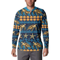 Hawaii Turtles Starfish Unique Pattern Button Sweatshirt LT01 - Polynesian Pride
