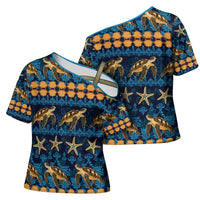 Hawaii Turtles Starfish Unique Pattern Cross Shoulder Shirt LT01 - Polynesian Pride