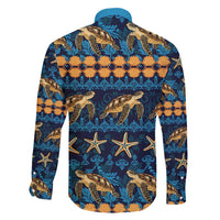 Hawaii Turtles Starfish Unique Pattern Family Matching Puletasi and Hawaiian Shirt LT01 - Polynesian Pride