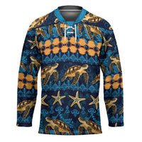 Hawaii Turtles Starfish Unique Pattern Hockey Jersey - Polynesian Pride
