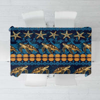 Hawaii Turtles Starfish Unique Pattern Tablecloth LT01 Blue - Polynesian Pride