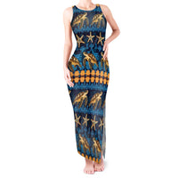 Hawaii Turtles Starfish Unique Pattern Tank Maxi Dress - Polynesian Pride