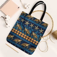 Hawaii Turtles Starfish Unique Pattern Tote Bag - Polynesian Pride