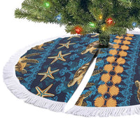 Hawaii Turtles Starfish Unique Pattern Tree Skirt - Polynesian Pride