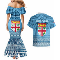Fiji Rugby Couples Matching Mermaid Dress and Hawaiian Shirt Fijian Go 2023 World Cup LT01 - Polynesian Pride