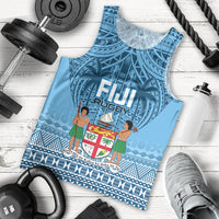 Fiji Rugby Men Tank Top Fijian Go 2023 World Cup LT01 Blue - Polynesian Pride