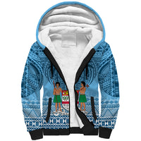 Fiji Rugby Sherpa Hoodie Fijian Go 2023 World Cup LT01 Unisex Blue - Polynesian Pride