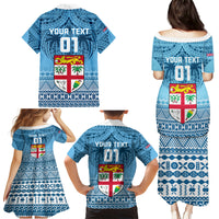 Custom Fiji Rugby Family Matching Puletasi Dress and Hawaiian Shirt Fijian Go 2023 World Cup LT01 - Polynesian Pride