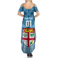Custom Fiji Rugby Summer Maxi Dress Fijian Go 2023 World Cup LT01 - Polynesian Pride