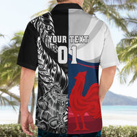 Custom New Zealand And France Rugby Hawaiian Shirt XV de France Kiwi Silver Fern 2023 World Cup LT01 - Polynesian Pride