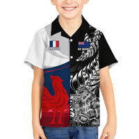 Custom New Zealand And France Rugby Hawaiian Shirt XV de France Kiwi Silver Fern 2023 World Cup LT01 - Polynesian Pride