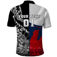 Custom New Zealand And France Rugby Polo Shirt XV de France Kiwi Silver Fern 2023 World Cup LT01 - Polynesian Pride
