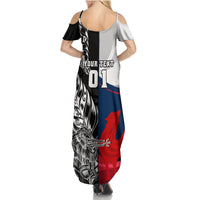 Custom New Zealand And France Rugby Summer Maxi Dress XV de France Kiwi Silver Fern 2023 World Cup LT01 - Polynesian Pride