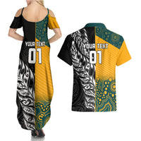 Custom New Zealand And Australia Rugby Couples Matching Summer Maxi Dress and Hawaiian Shirt Wallabies Kiwi Silver Fern 2023 World Cup LT01 - Polynesian Pride