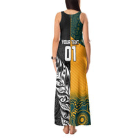 Custom New Zealand And Australia Rugby Tank Maxi Dress Wallabies Kiwi Silver Fern 2023 World Cup LT01 - Polynesian Pride