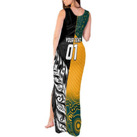 Custom New Zealand And Australia Rugby Tank Maxi Dress Wallabies Kiwi Silver Fern 2023 World Cup LT01 - Polynesian Pride