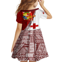 Custom Tonga Rugby Family Matching Long Sleeve Bodycon Dress and Hawaiian Shirt Tongan Go 2023 World Cup LT01 - Polynesian Pride